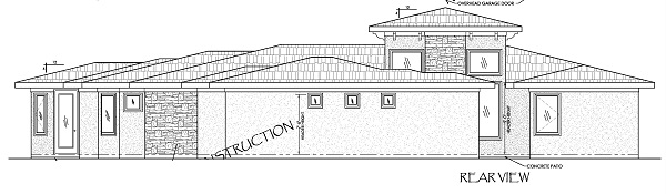 Home Plan Rear Elevation of this 5-Bedroom,2422 Sq Ft Plan -125-1039