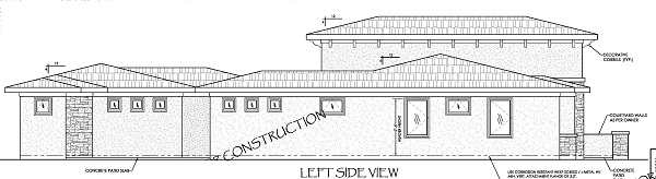 Home Plan Left Elevation of this 5-Bedroom,2422 Sq Ft Plan -125-1039