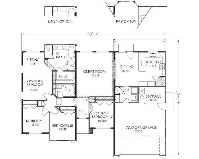 Floor Plan First Story of Mediterranean Plan #125-1040
