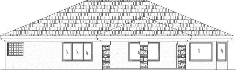 Home Plan Rear Elevation of this 5-Bedroom,2434 Sq Ft Plan -125-1047