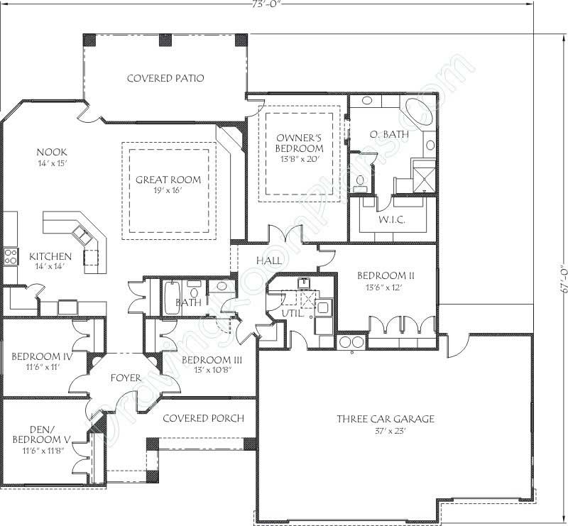 Floor Plan First Story of Plan #125-1047