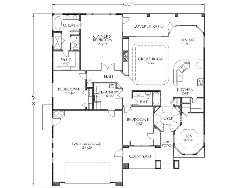 Floor Plan First Story of Contemporary Plan #125-1048