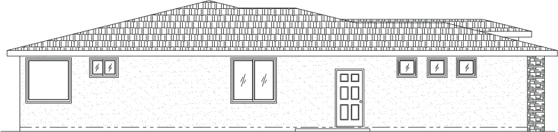 Home Plan Left Elevation of this 3-Bedroom,1969 Sq Ft Plan -125-1048