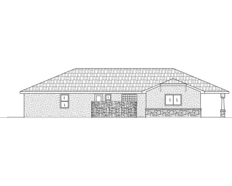 Home Plan Rear Elevation of this 2-Bedroom,2318 Sq Ft Plan -125-1149