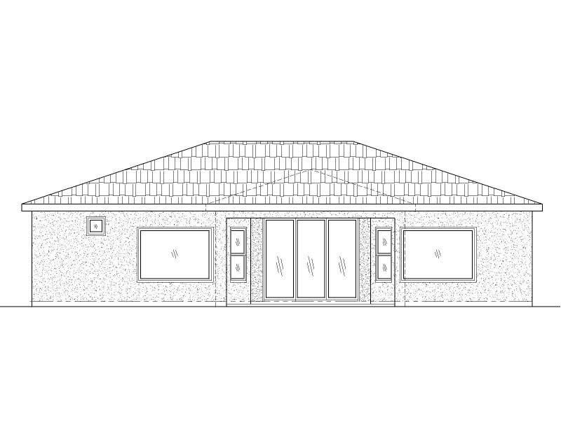 Home Plan Rear Elevation of this 3-Bedroom,1680 Sq Ft Plan -125-1152