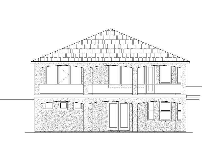 Home Plan Rear Elevation of this 3-Bedroom,3728 Sq Ft Plan -125-1169