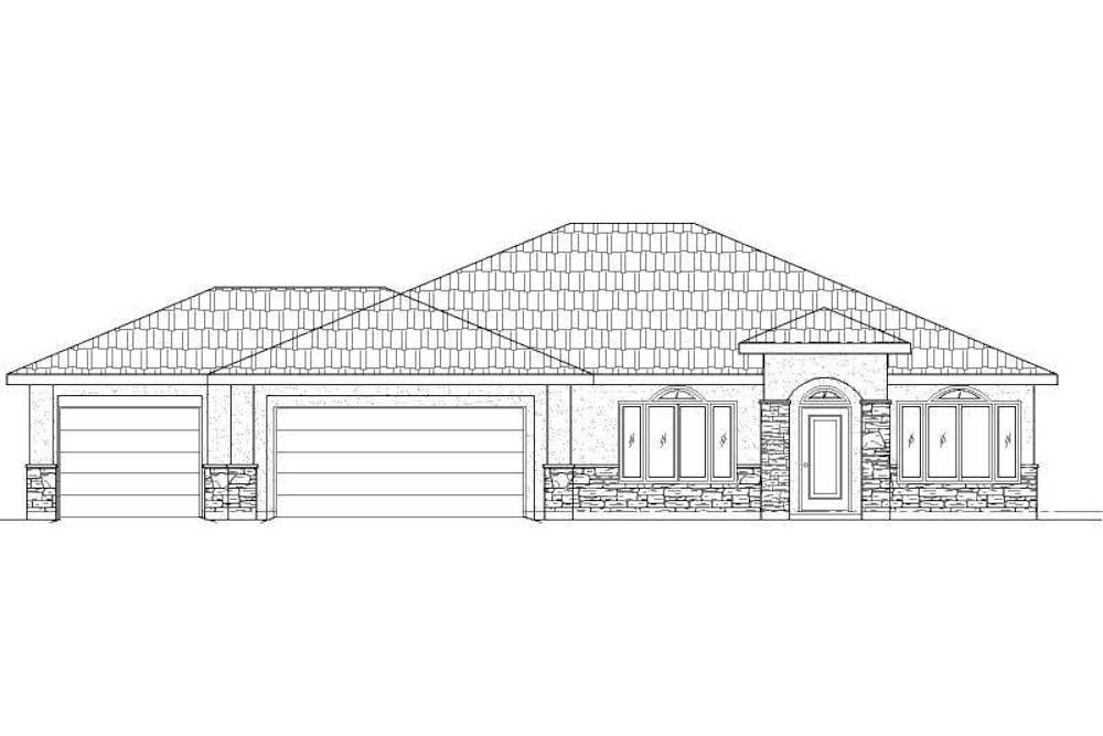 Southwest home plan (ThePlanCollection: House Plan #125-1170)