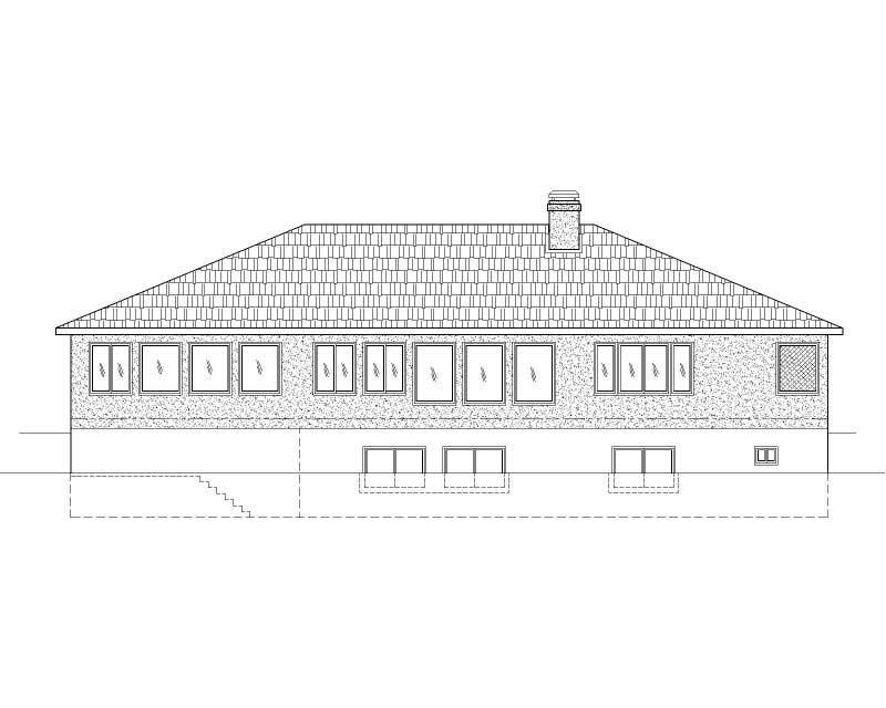 Home Plan Rear Elevation of this 4-Bedroom,5516 Sq Ft Plan -125-1177