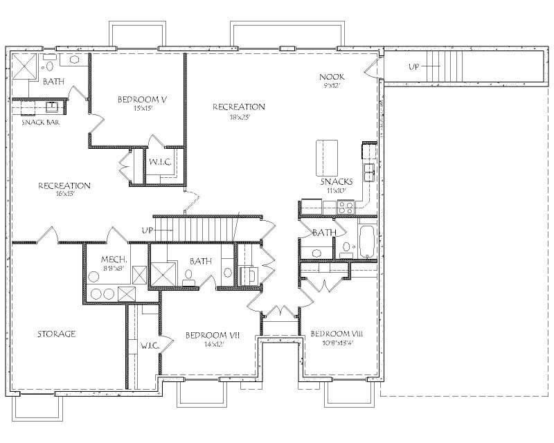 Floor Plan Basement of Luxury Plan #125-1177