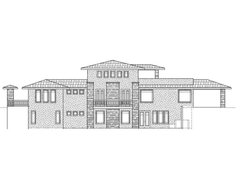 Home Plan Rear Elevation of this 1-Bedroom,4661 Sq Ft Plan -125-1178