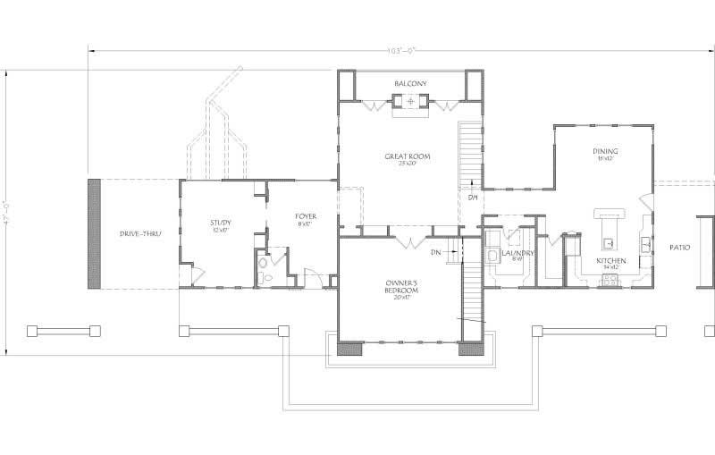 Floor Plan First Story of Contemporary Plan #125-1178