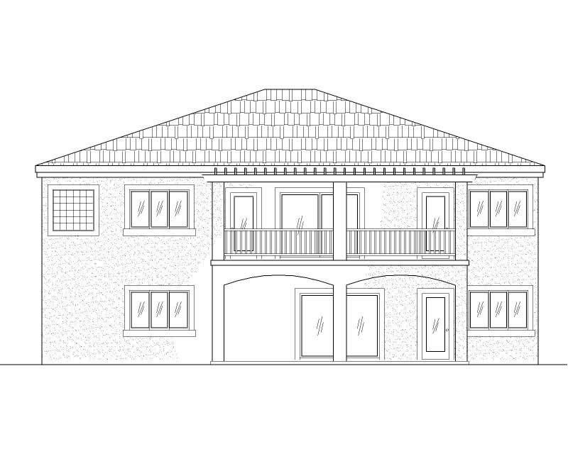 Home Plan Rear Elevation of this 2-Bedroom,3270 Sq Ft Plan -125-1180