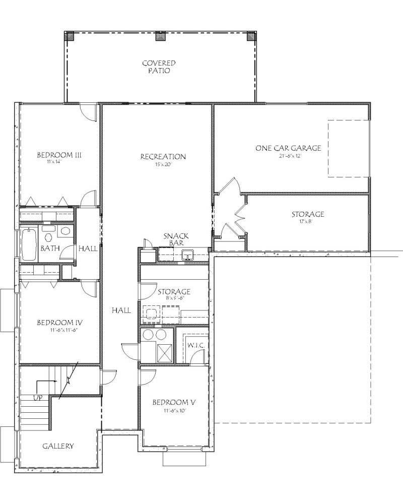 Floor Plan Basement of Contemporary Plan #125-1180