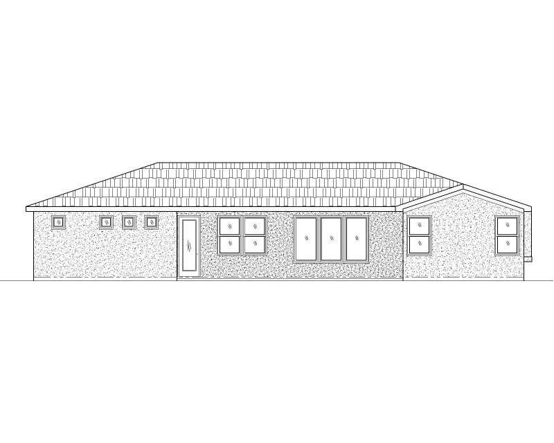 Home Plan Rear Elevation of this 3-Bedroom,1556 Sq Ft Plan -125-1183