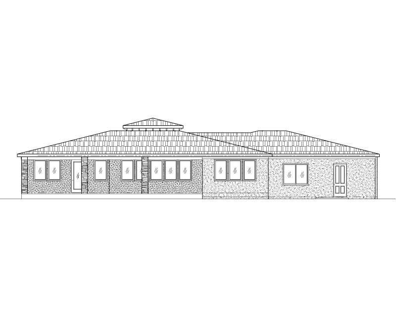 Home Plan Rear Elevation of this 4-Bedroom,5393 Sq Ft Plan -125-1188