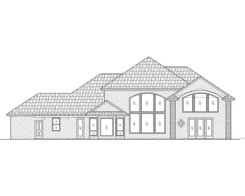 Home Plan Rear Elevation of this 2-Bedroom,3775 Sq Ft Plan -125-1189