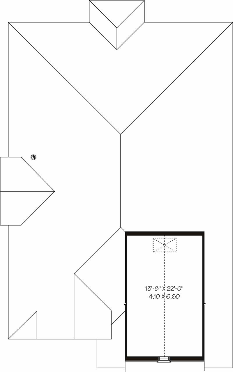 Floor Plan Second Story of Bungalow Plan #126-1003
