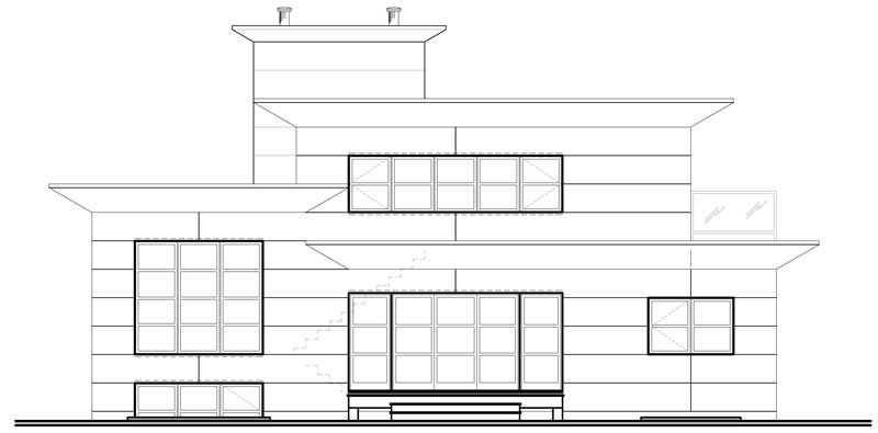 Home Plan Rear Elevation of this 4-Bedroom,3198 Sq Ft Plan -126-1012