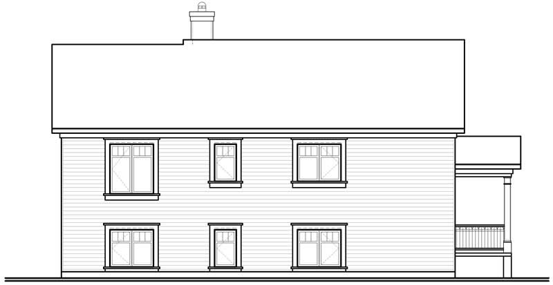 Home Plan Rear Elevation of this 4-Bedroom,2285 Sq Ft Plan -126-1013