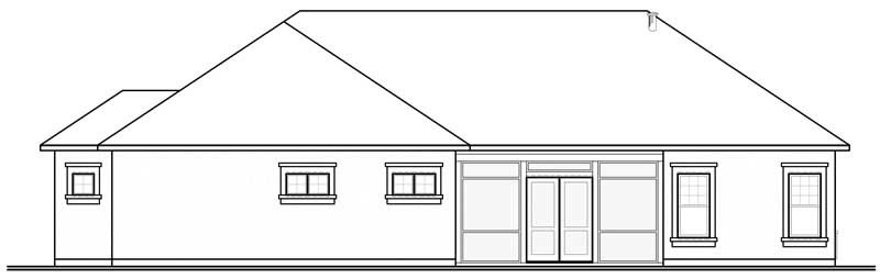 Home Plan Rear Elevation of this 3-Bedroom,2495 Sq Ft Plan -126-1014