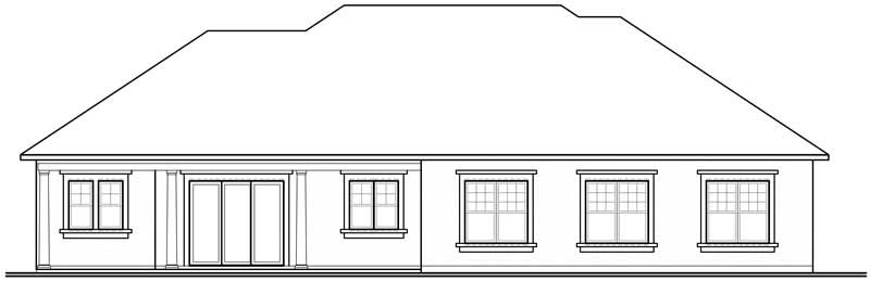 Home Plan Rear Elevation of this 3-Bedroom,2489 Sq Ft Plan -126-1015