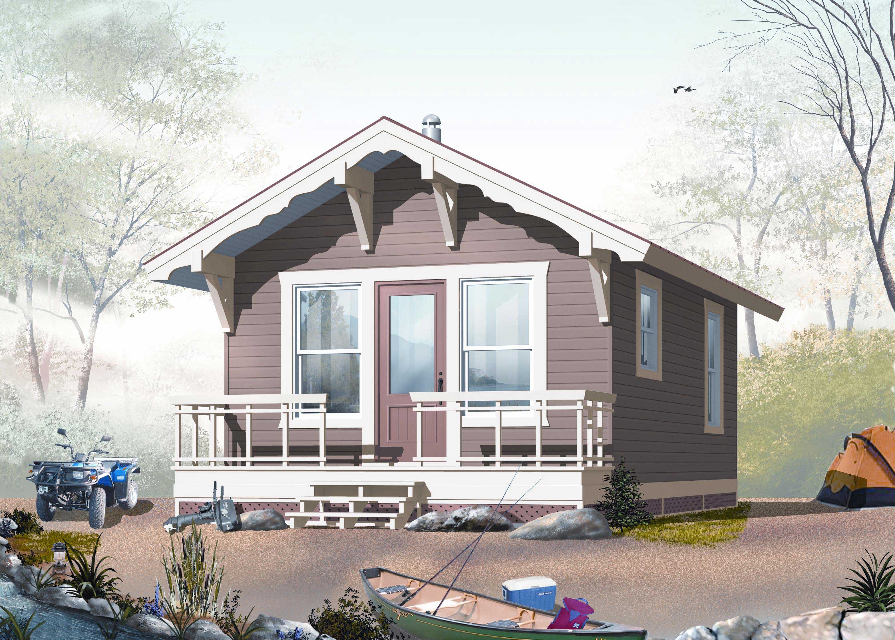 Front elevation of Lake home (ThePlanCollection: House Plan #126-1021)