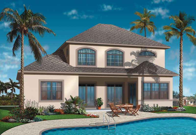 Home Plan Rear Elevation of this 4-Bedroom,2520 Sq Ft Plan -126-1027