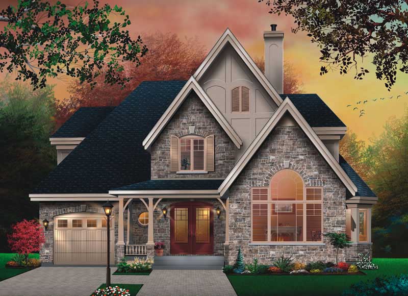 Home Plan Front Elevation of this 3-Bedroom,1826 Sq Ft Plan -126-1031