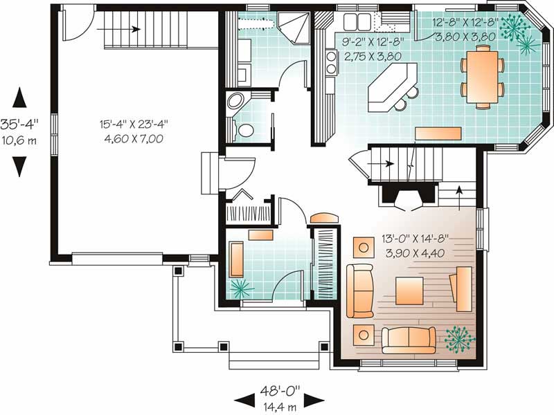 Floor Plan First Story of Country Plan #126-1031
