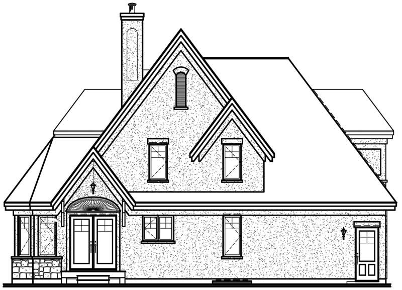 Home Plan Rear Elevation of this 3-Bedroom,1826 Sq Ft Plan -126-1031