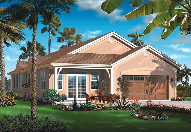 Home Plan Rear Elevation of this 4-Bedroom,2336 Sq Ft Plan -126-1032