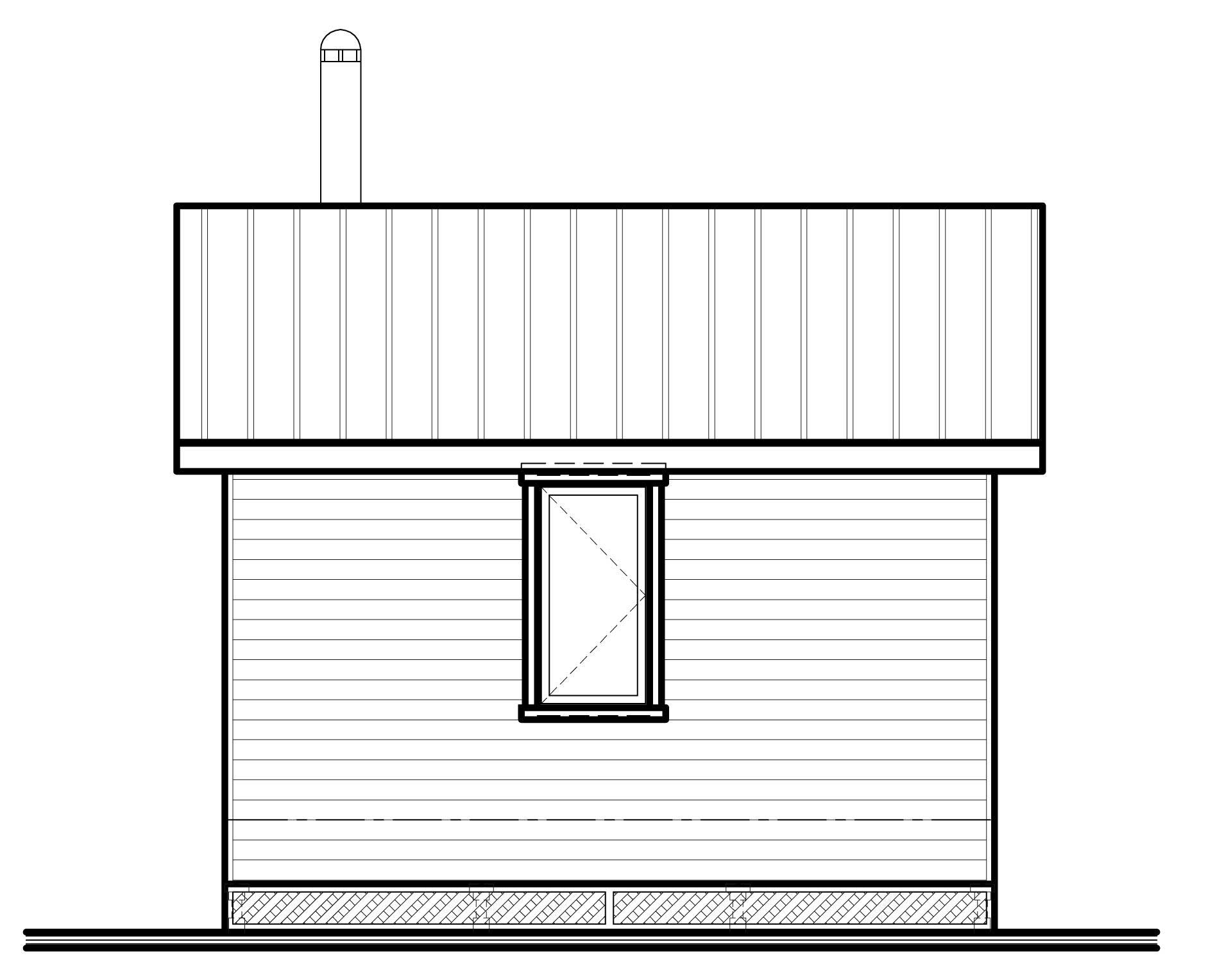 Home Plan Rear Elevation of this 1-Bedroom,320 Sq Ft Plan -126-1036