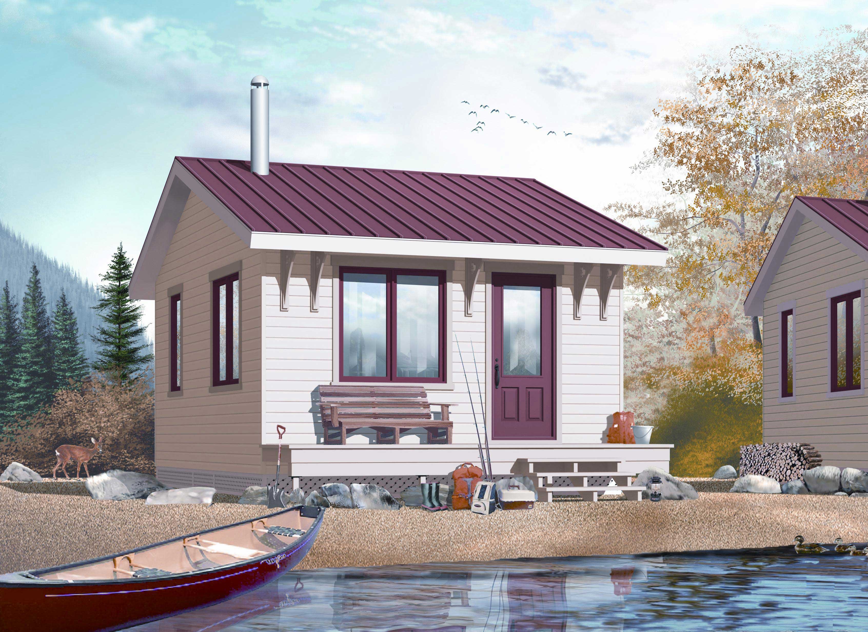 Front elevation of Lake home (ThePlanCollection: House Plan #126-1036)