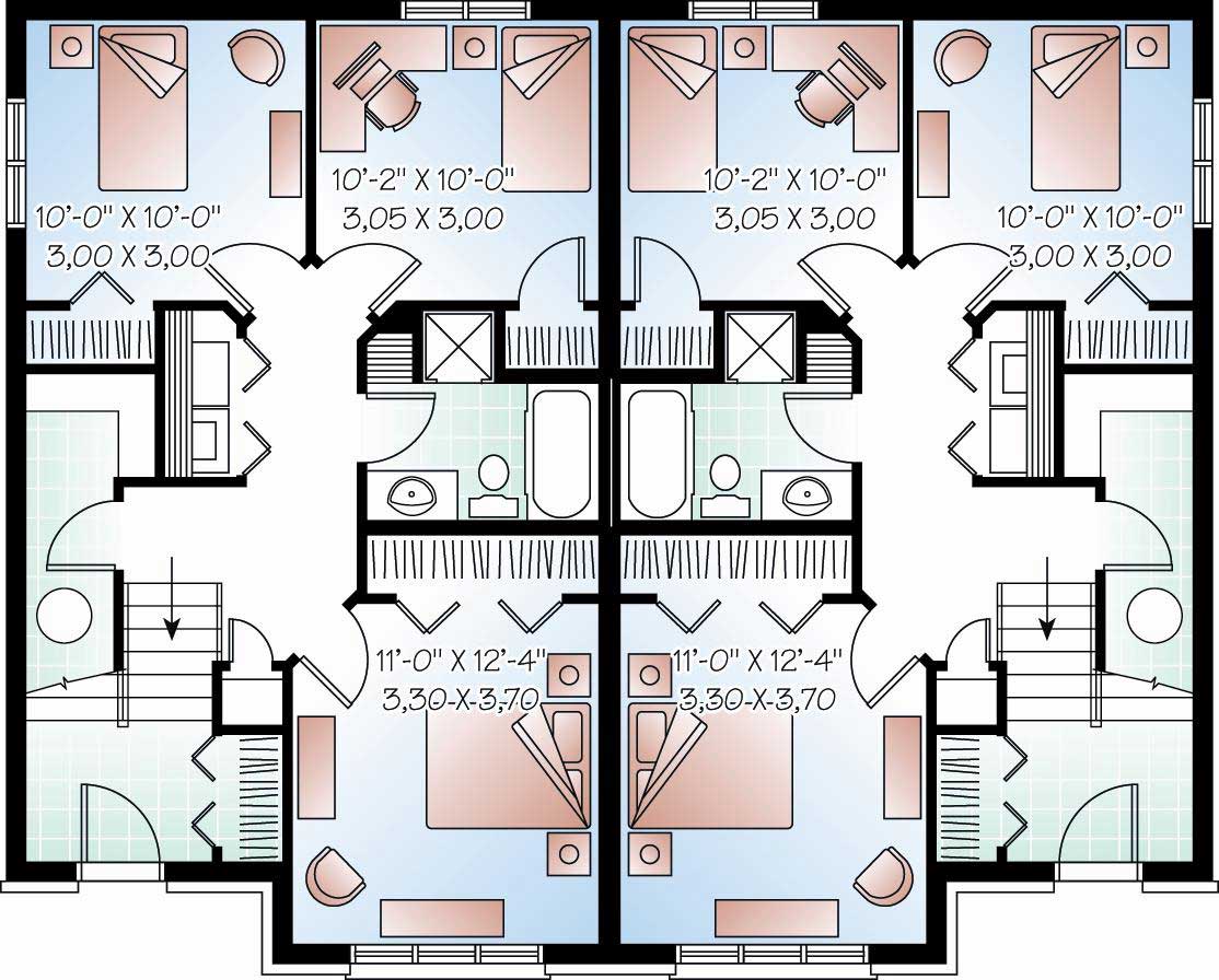 Floor Plan Basement of Multi-Level Plan #126-1039