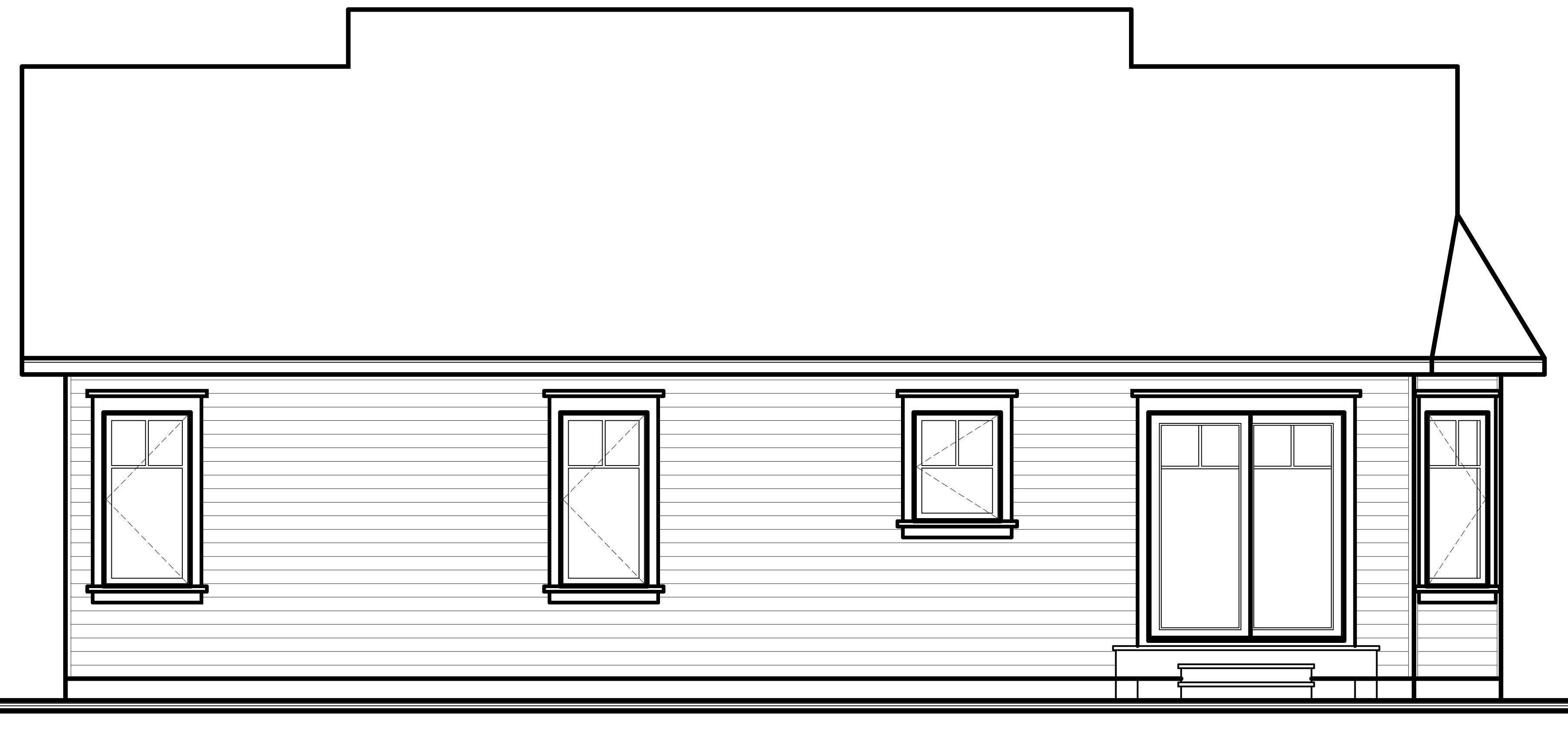 Home Plan Rear Elevation of this 3-Bedroom,1218 Sq Ft Plan -126-1043