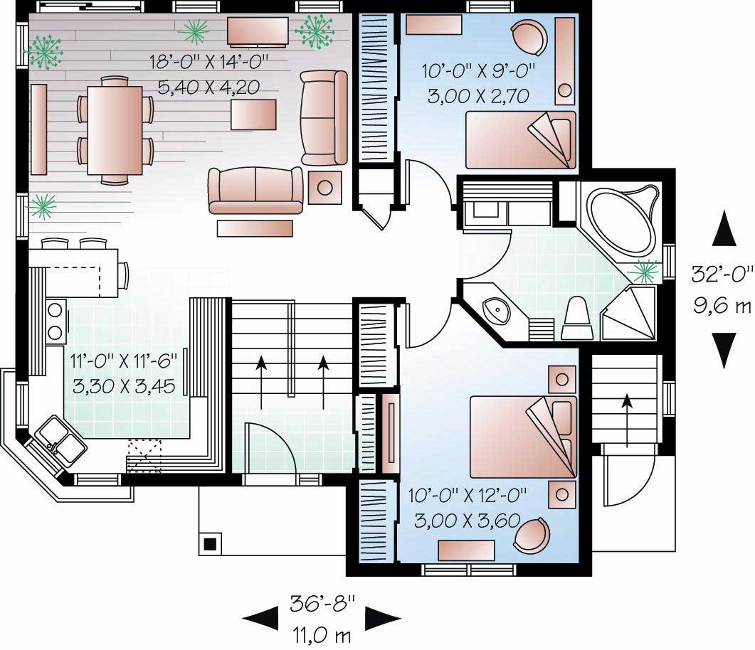 Floor Plan First Story of In-Law Suite Plan #126-1047