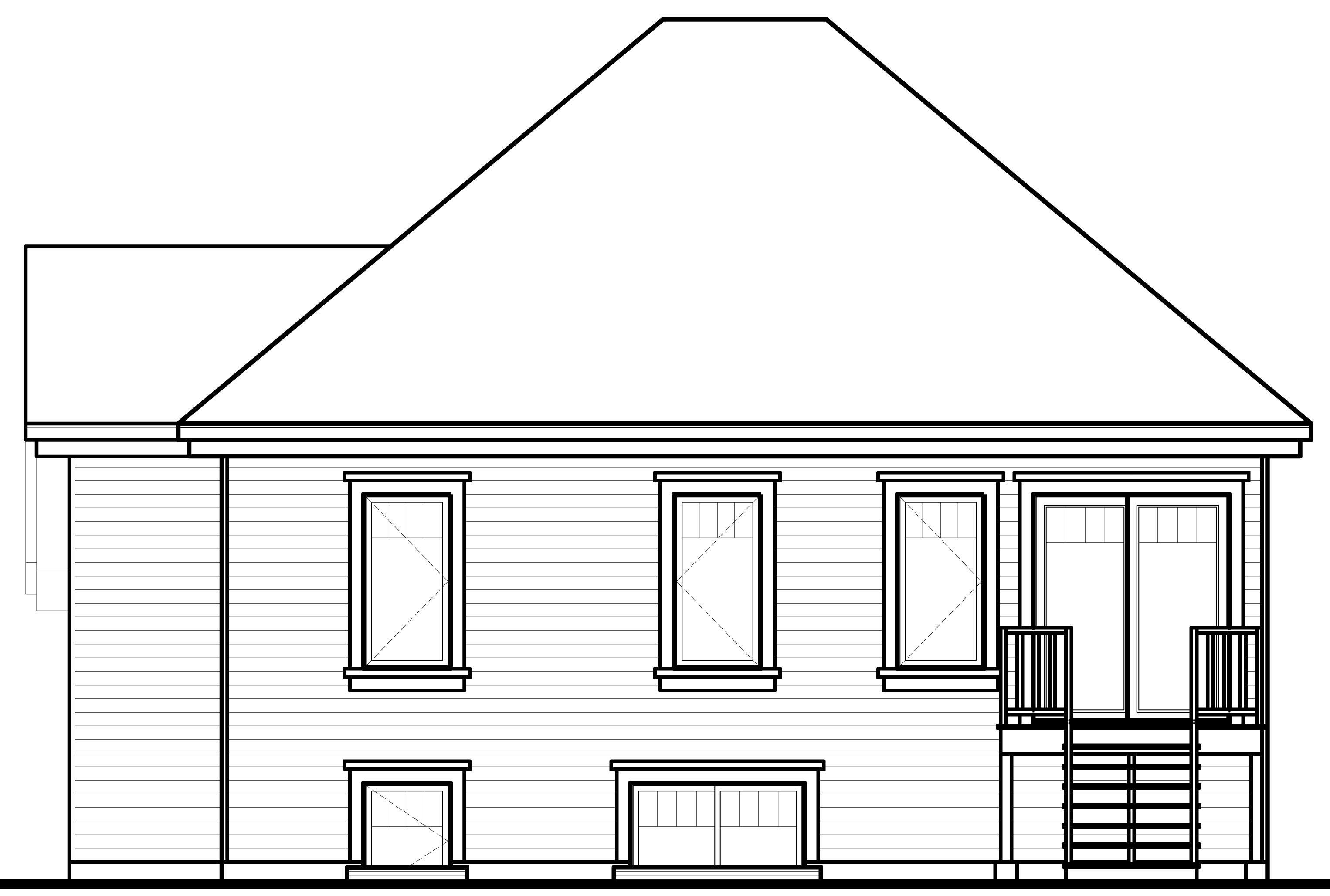 Home Plan Rear Elevation of this 4-Bedroom,1981 Sq Ft Plan -126-1047