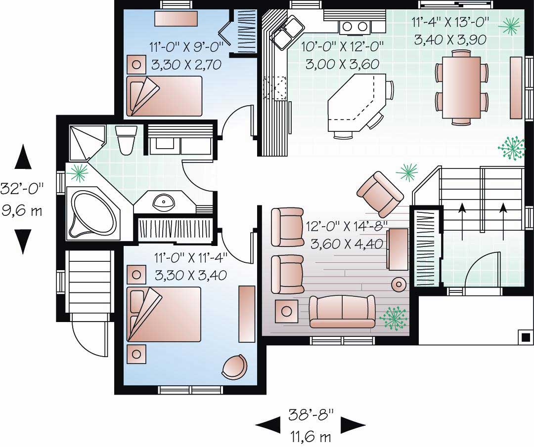 Floor Plan First Story of In-Law Suite Plan #126-1048