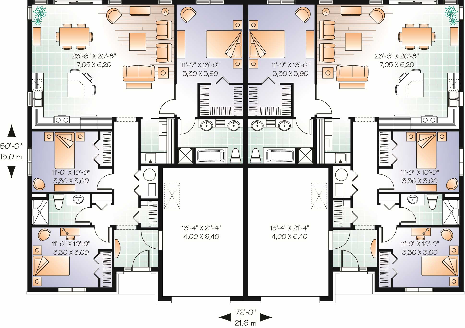 Floor Plan First Story of Multi-Unit Plan #126-1051