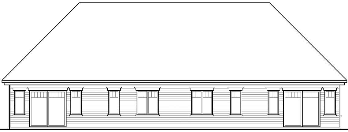 Home Plan Rear Elevation of this 3-Bedroom,2868 Sq Ft Plan -126-1051