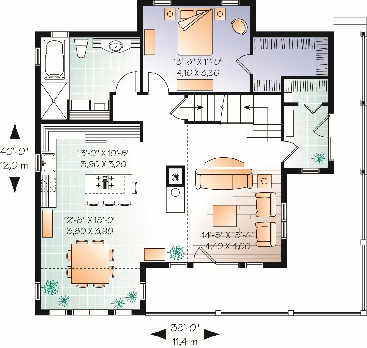 Floor Plan First Story of In-Law Suite Plan #126-1053