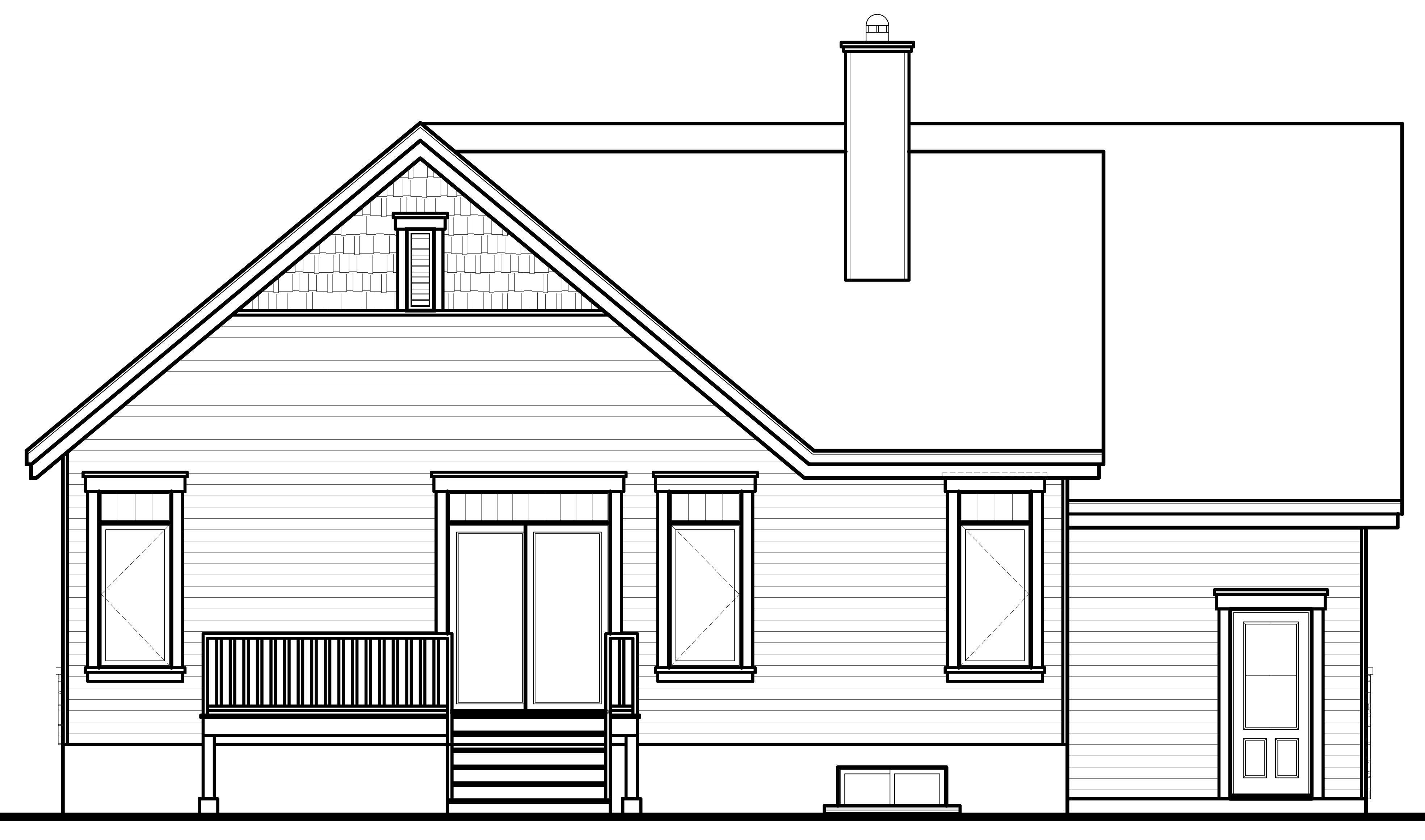 Home Plan Rear Elevation of this 3-Bedroom,1438 Sq Ft Plan -126-1056
