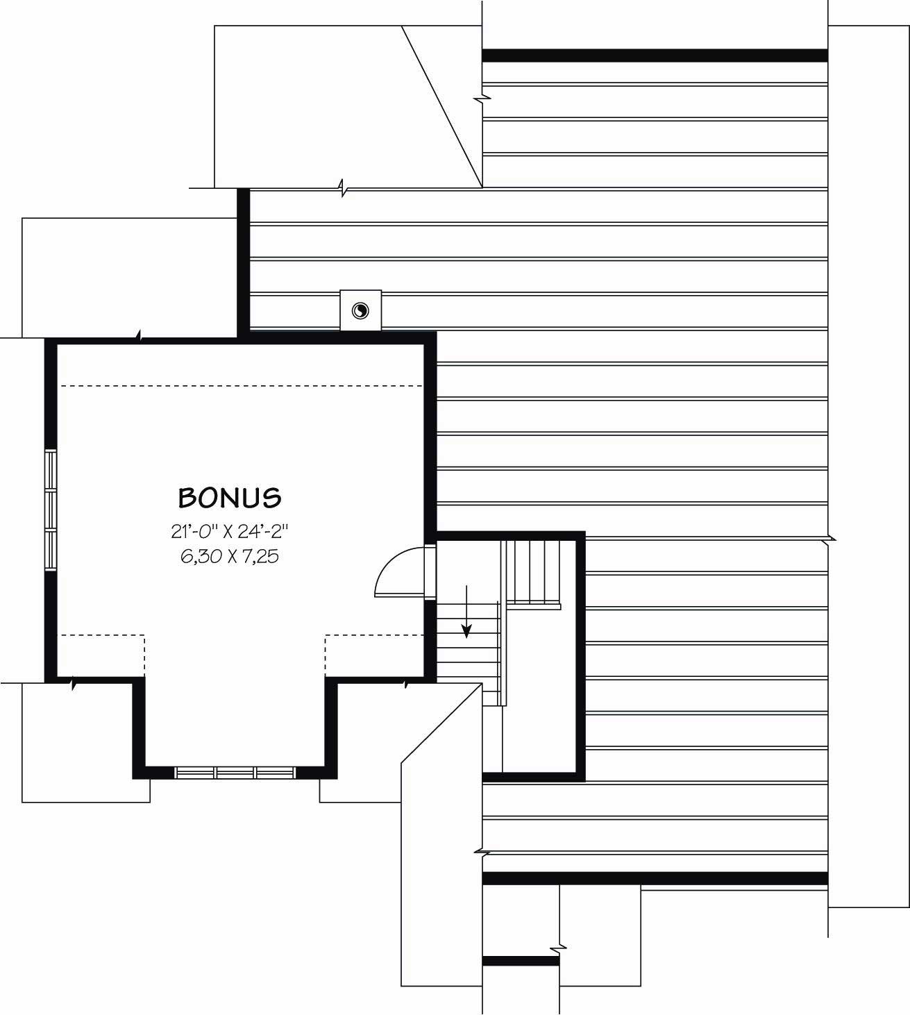 Floor Plan Second Story of Country Plan #126-1056