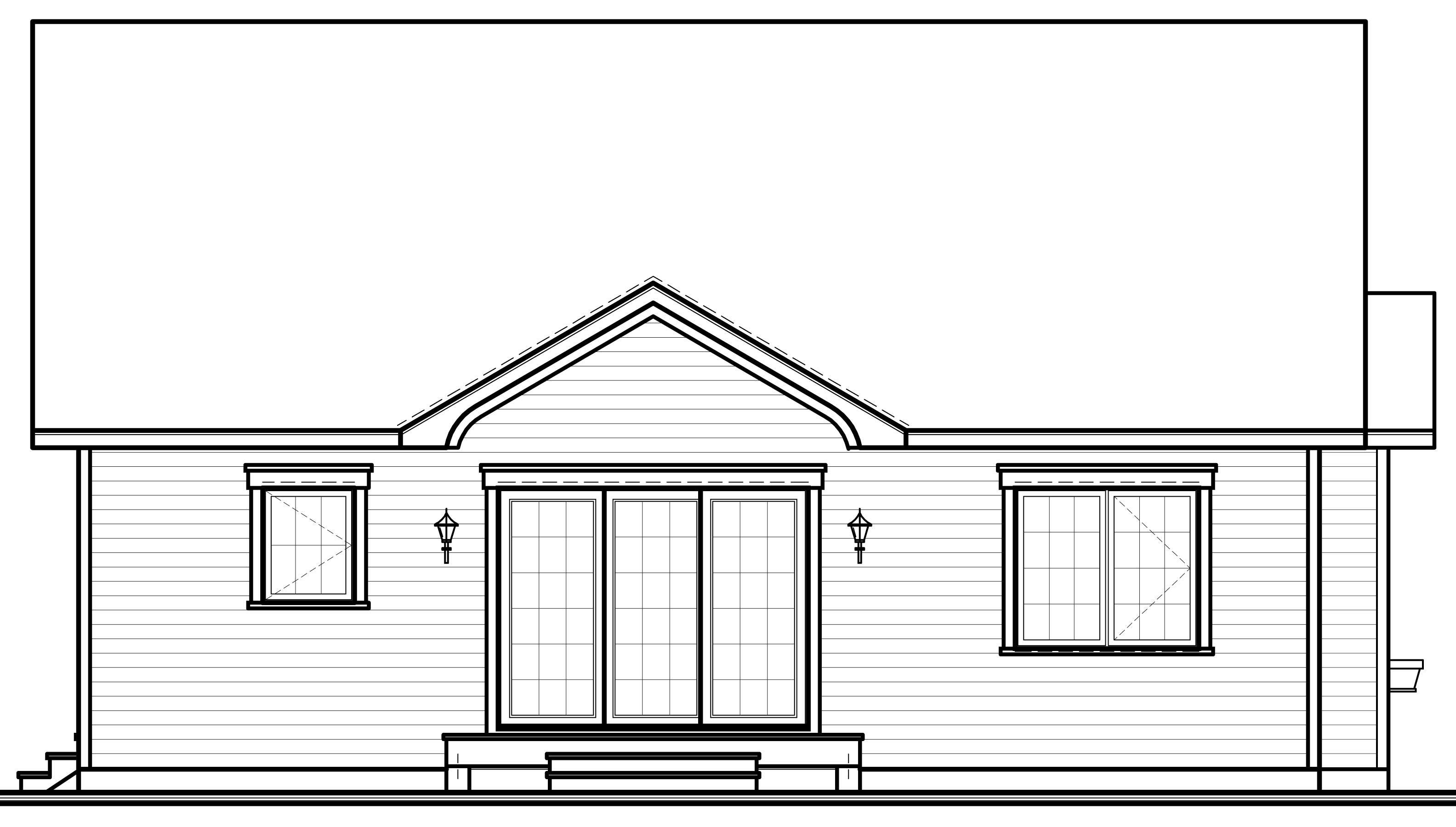 Home Plan Rear Elevation of this 2-Bedroom,1226 Sq Ft Plan -126-1060
