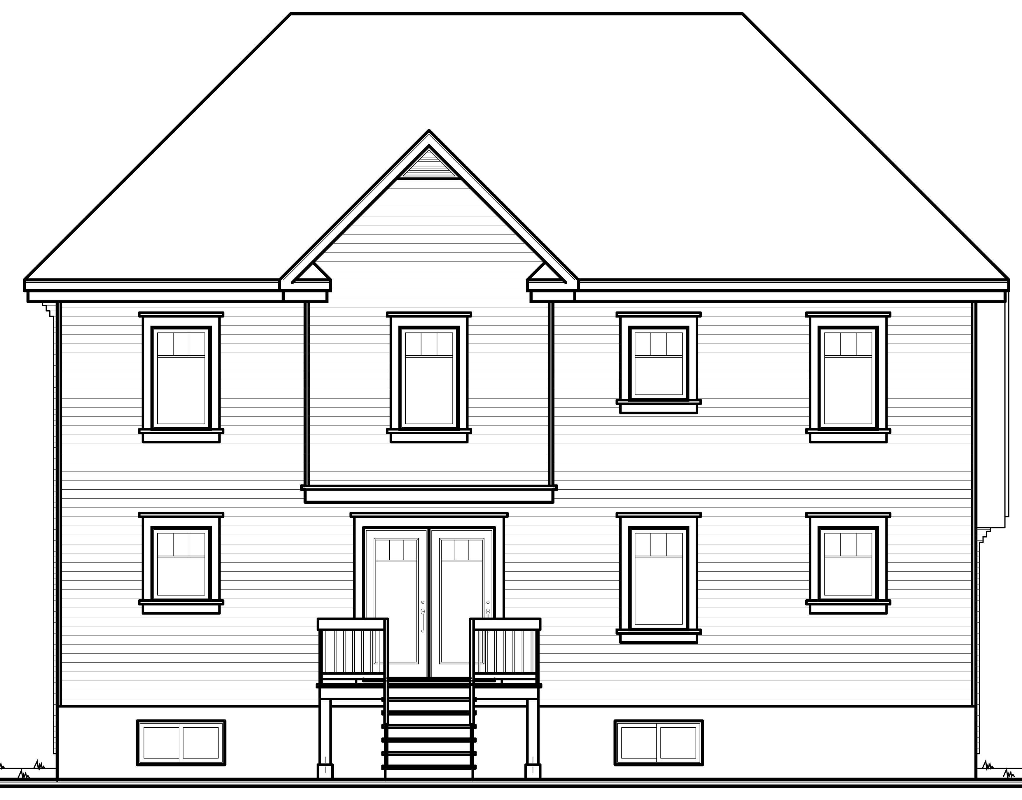 Home Plan Rear Elevation of this 5-Bedroom,2447 Sq Ft Plan -126-1061