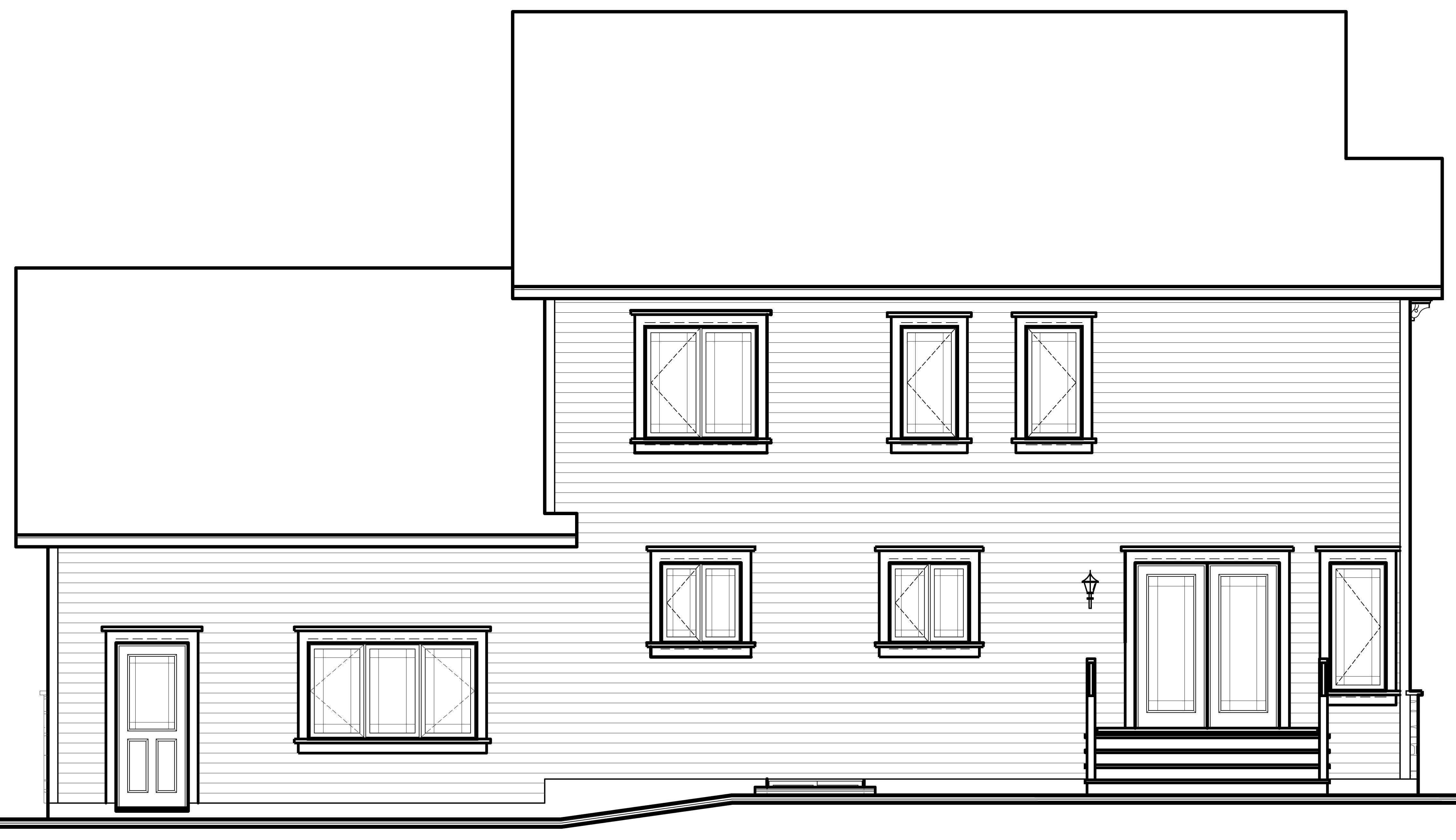 Home Plan Rear Elevation of this 4-Bedroom,2573 Sq Ft Plan -126-1062