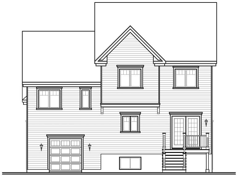 Home Plan Rear Elevation of this 4-Bedroom,1971 Sq Ft Plan -126-1064