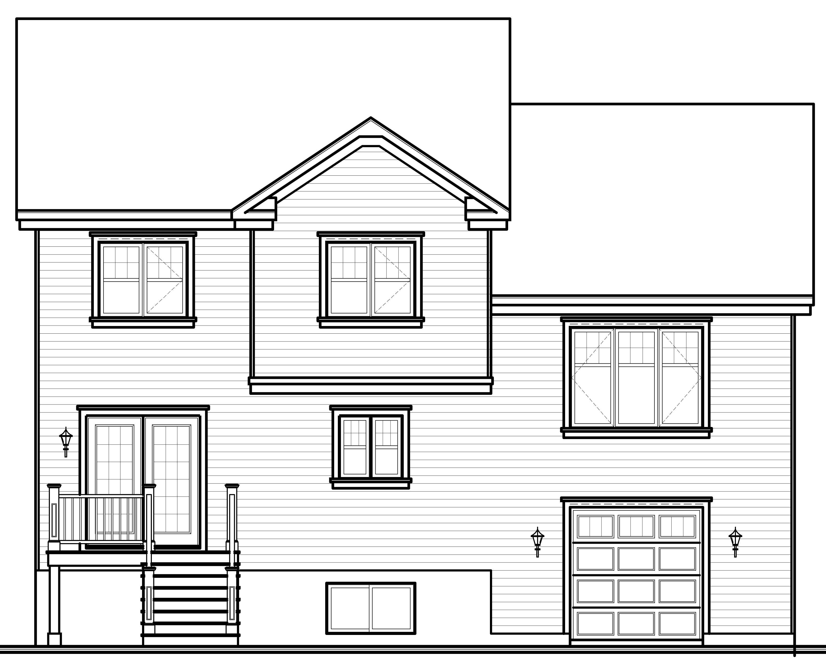 Home Plan Rear Elevation of this 4-Bedroom,1867 Sq Ft Plan -126-1065