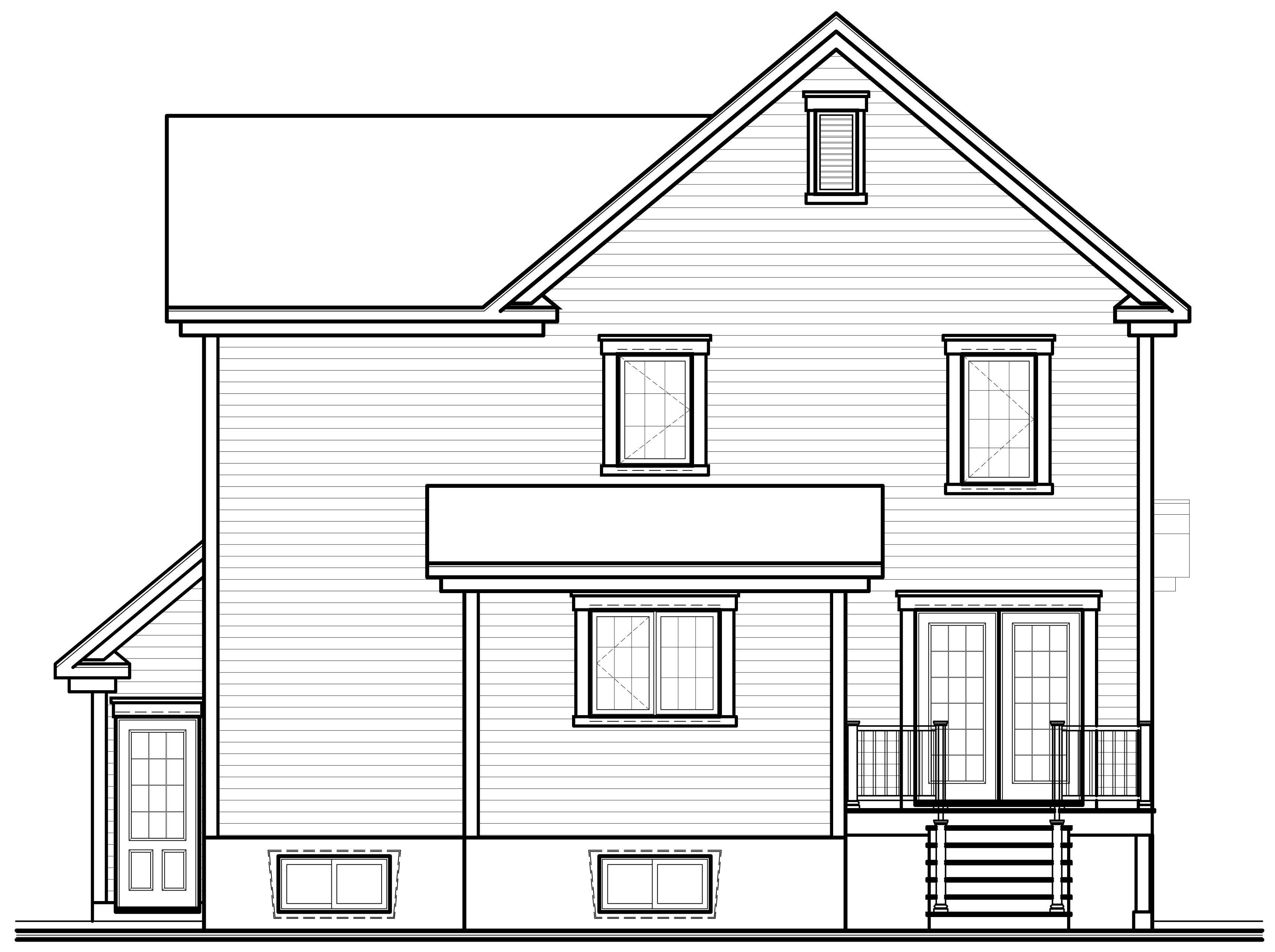 Home Plan Rear Elevation of this 3-Bedroom,1719 Sq Ft Plan -126-1066