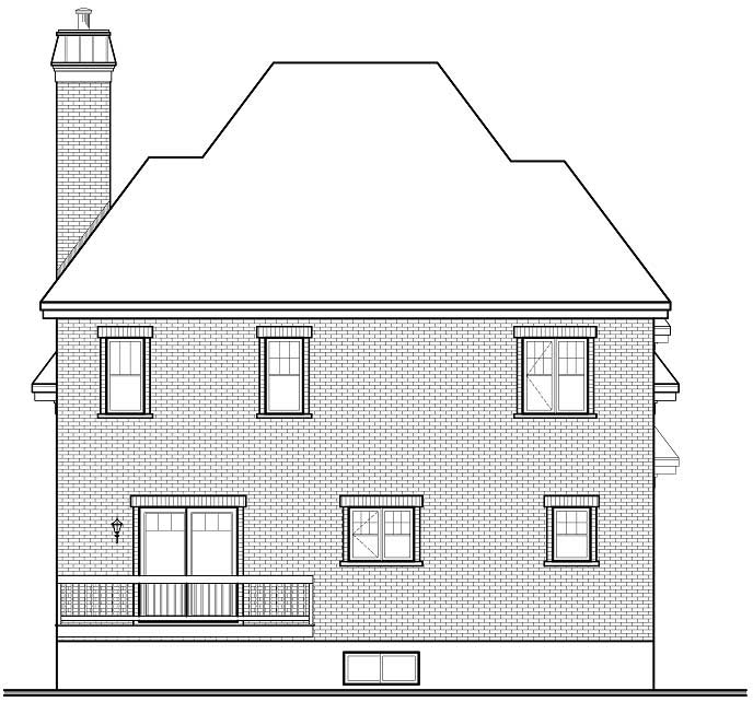 Home Plan Rear Elevation of this 3-Bedroom,1965 Sq Ft Plan -126-1068